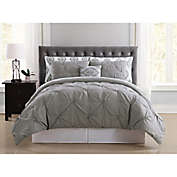Truly Soft Pueblo Pleated 6-Piece Twin XL Comforter Set in Grey