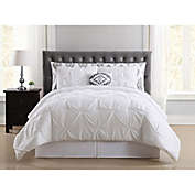 Truly Soft Pueblo Pleated 8-Piece Queen Comforter Set in White