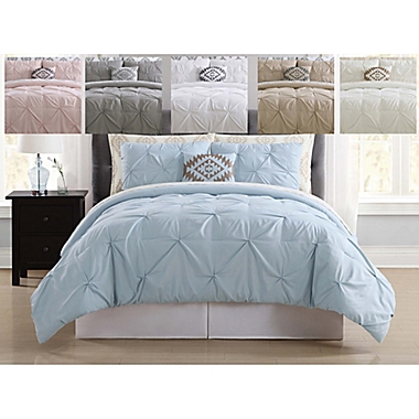 Truly Soft Pueblo Pleated 8-Piece Full Comforter Set in White. View a larger version of this product image.