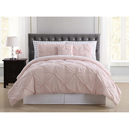 Alternate image 1 for Truly Soft Arrow Pleated 8-Piece Full Comforter Set in Blush