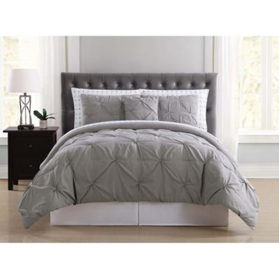 Truly Soft Arrow Pleated 6-Piece Twin Comforter Set in Grey