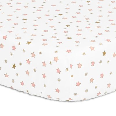 coral fitted crib sheet