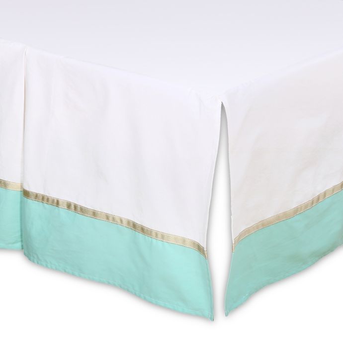 The Peanutshell Pleated Crib Skirt In Turquoise Buybuy Baby