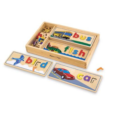 melissa & doug see & spell wooden educational toy