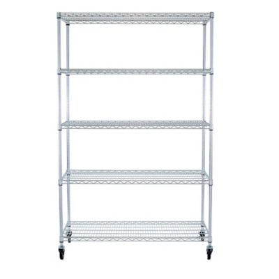 Wheeled 48 Inch 5 Shelf Wire Rack In, Bed Bath And Beyond Wire Shelving