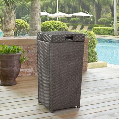 Outdoor Patio Garbage Can With Lid Furniture Set Wicker Decor Trash Large 