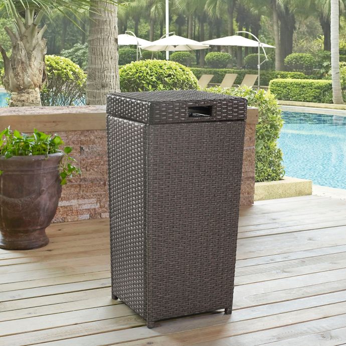 Crosley Palm Harbor Outdoor Wicker Trash Bin Bed Bath Beyond