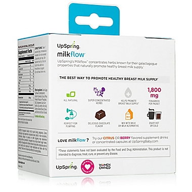 UpSpring&reg; Milkflow&trade; Fenugreek and Blessed Thistle 18-Pack Drink Mix in Chocolate. View a larger version of this product image.
