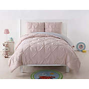 My World Pleated Full/Queen Duvet Cover Set in Blush/Silver