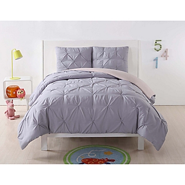 My World Pleated Twin XL Comforter Set in Lavender/Blush. View a larger version of this product image.