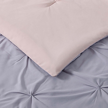 My World Pleated Full/Queen Duvet Cover Set in Lavender/Blush. View a larger version of this product image.