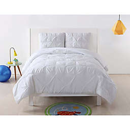My World Pleated Twin XL Comforter Set in White