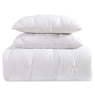 My World Pleated Twin XL Duvet Cover Set in White. View a larger version of this product image.