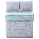 Alternate image 3 for My World 2-Piece Pleated Twin XL Duvet Cover Set in Silver/Turquoise