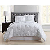 Truly Soft Pleated 3-Piece Full/Queen Comforter Set in White