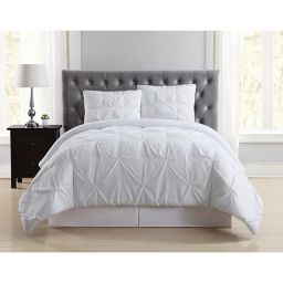 Truly Soft Pleated 2-Piece Twin XL Comforter Set in White