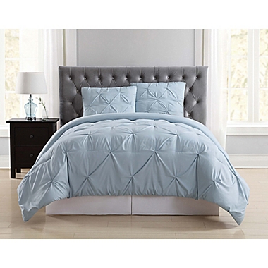 Truly Soft Pleated 3-Piece Full/Queen Comforter Set in Light Blue. View a larger version of this product image.