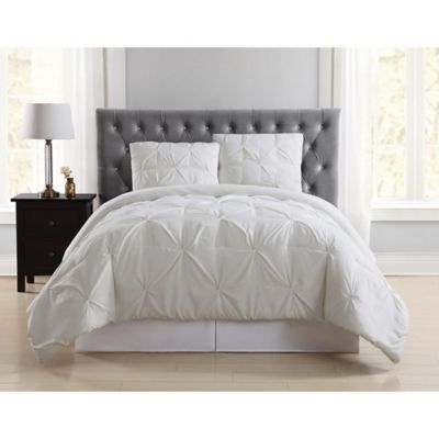 Truly Soft Pleated 3-Piece Full/Queen Comforter Set in Ivory