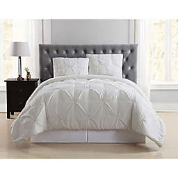 Truly Soft Pleated 3-Piece Full/Queen Duvet Cover Set in Ivory