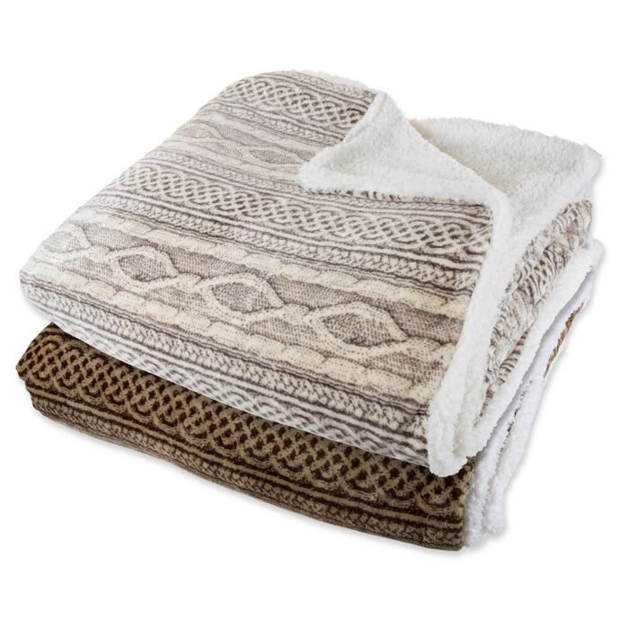 Nottingham Home Reversible Fleece Blanket Bed Bath and Beyond Canada