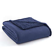 Micro Flannel&reg; Reversible Sherpa Blanket in Blue