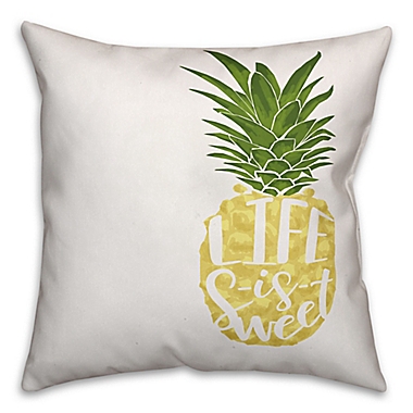 Designs Direct &quot;Life Is Sweet&quot; Throw Pillow in Yellow/Green. View a larger version of this product image.