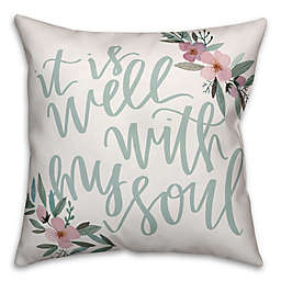 Designs Direct Well with my Soul Square Throw Pillow in Teal/Pink/Green
