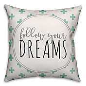Designs Direct &quot;Follow Your Dreams&quot; Throw Pillow in Black/White/Teal