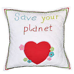 Amity Home Save Our Planet Square Throw Pillow in White