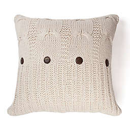Amity Home Cable Knit Square Throw Pillow in Natural