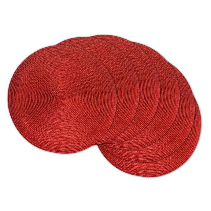 red round woven placemats