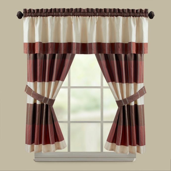 Croscill Fairfax Bath Window Curtain Panel And Valance In Taupe