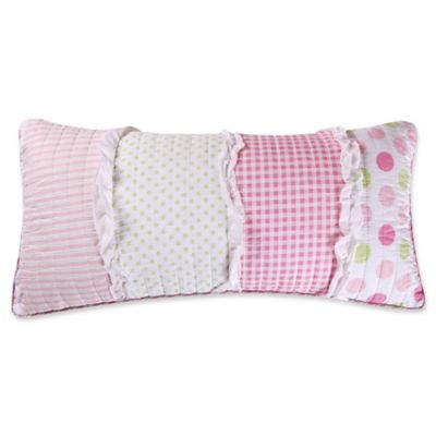 Levtex Home Melanie Ruffled Oblong Throw Pillow in Pink/White