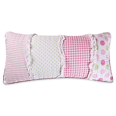 Levtex Home Melanie Ruffled Oblong Throw Pillow in Pink/White. View a larger version of this product image.