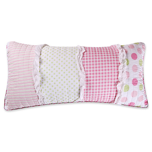 Alternate image 1 for Levtex Home Melanie Ruffled Oblong Throw Pillow in Pink/White