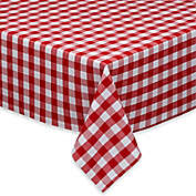 Checkers 60-Inch x 120-Inch Oblong Tablecloth in Red/White