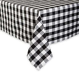 Design Imports Checkers 52-Inch Square Tablecloth in Black/White