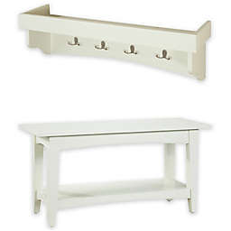Alaterre Shaker Cottage Bench and Coat Hook Tray