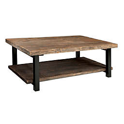 Alaterre Pomona Metal and Wood Coffee Table in Natural