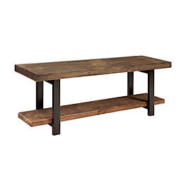 Alaterre Pomona Metal and Wood Bench in Natural