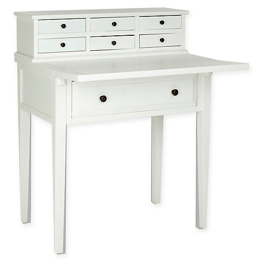 Alternate image 1 for Safavieh Abigail 7-Drawer Fold Down Desk in White