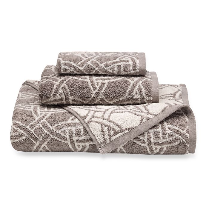 Buy Natori Dynasty Medallion Bath Towel in Grey/White from ...