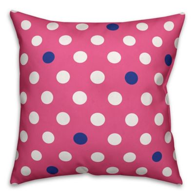 Polka Dot Square Throw Pillow in Pink