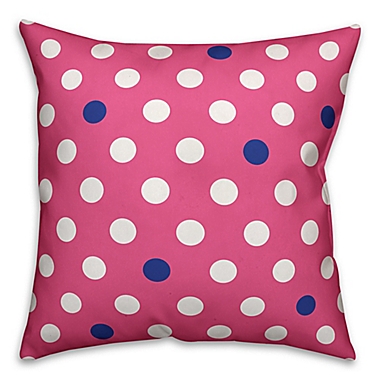 Polka Dot Square Throw Pillow in Pink. View a larger version of this product image.