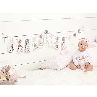 Mud Pie&reg; First Year Photo Banner in Pink. View a larger version of this product image.