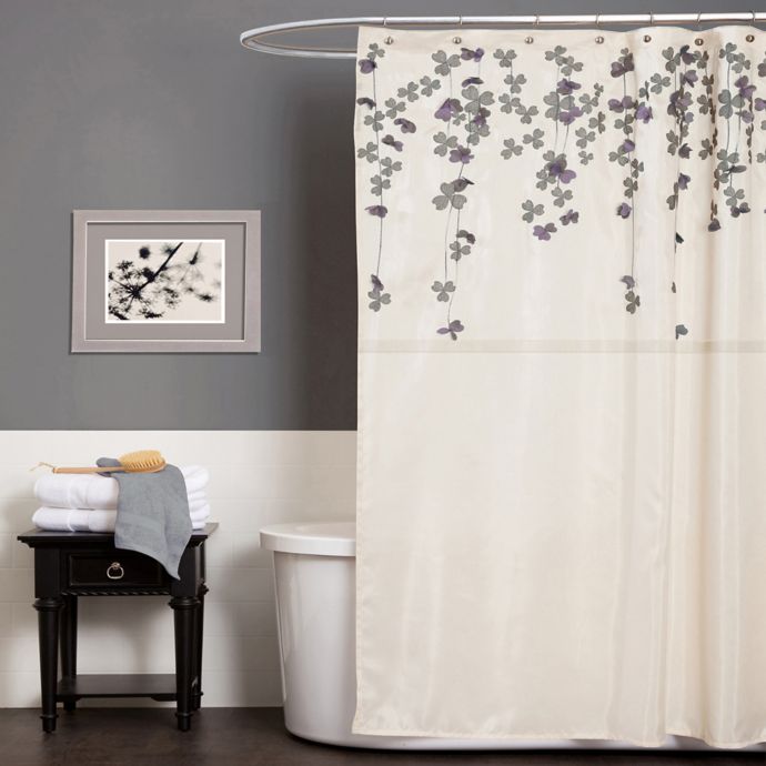 Lush Decor 72 Inch X 72 Inch Floral Drops Shower Curtain In Ivory