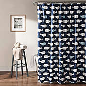 Lush Decor&reg; Whale Shower Curtain in Navy
