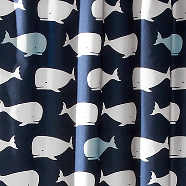 Lush Decor&reg; Whale Shower Curtain in Navy. View a larger version of this product image.