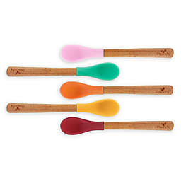Avanchy Bamboo + Silicone Infant Feeding Spoons in Pink (Set of 5)