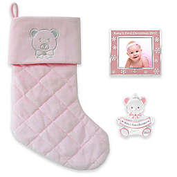 Harvey Lewis™ 3-Piece Baby's First Christmas 2017 Gift Set in Pink